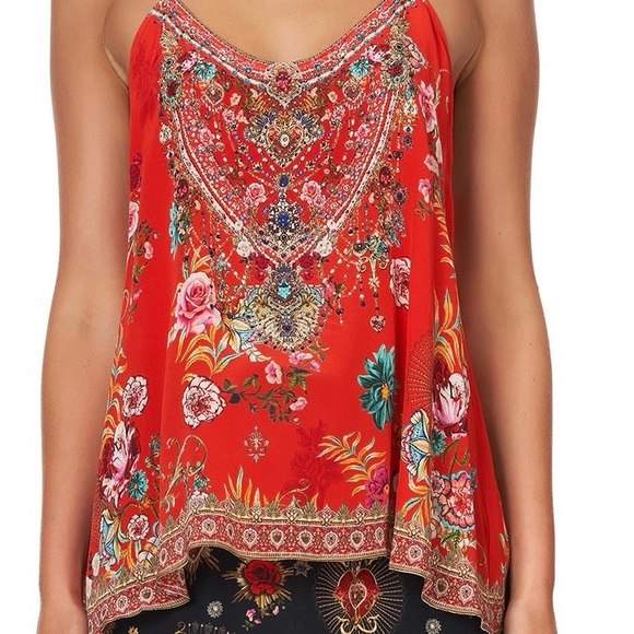 Camille T Back Chrystal beaded  SILK  tank - Picture 3 of 13